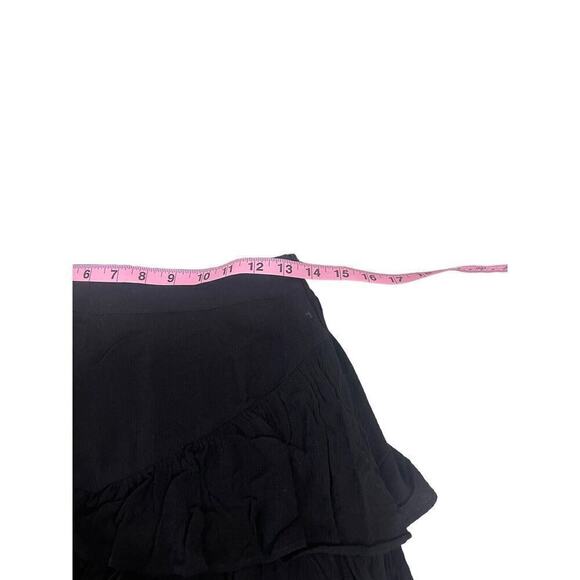 Superdown Revolve Becky Mini Skirt Ruffle Tiered Black size S New - Picture 5 of 7